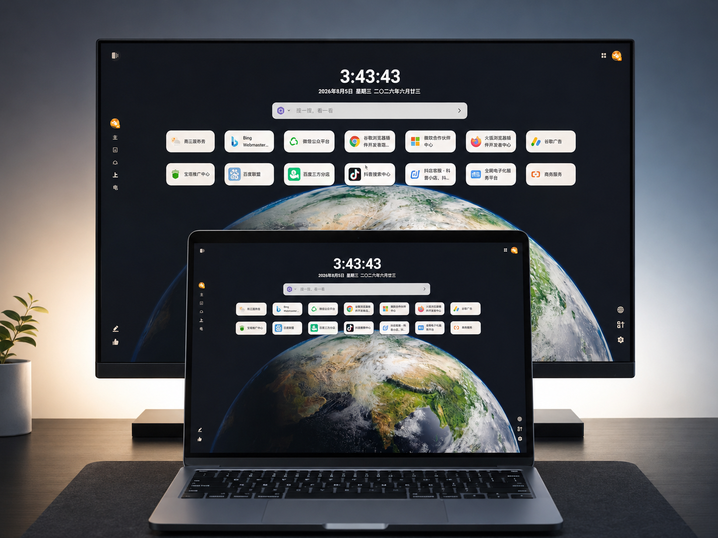 GoTab 新标签页新增界面缩放：不同屏幕下也能保持一致的首页布局